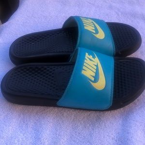 Nike slides, blue size 8